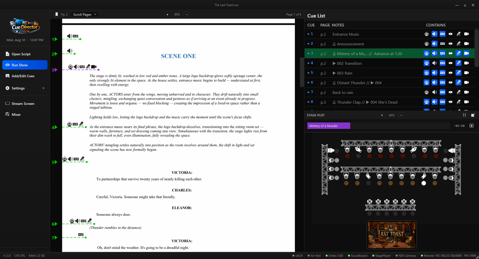 CueDirector Interface